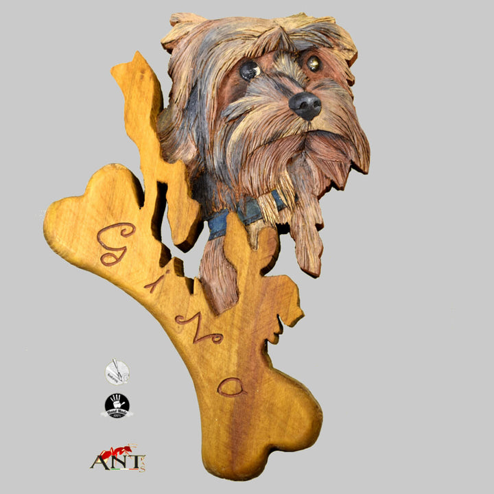 wood carved dog