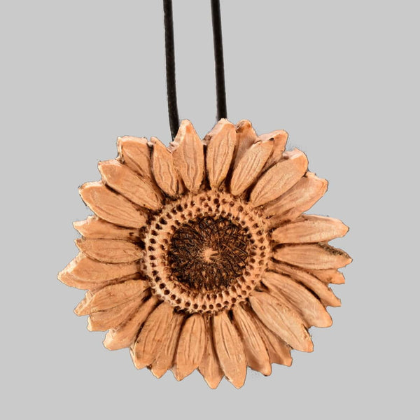 Ciondolo in legno girasole