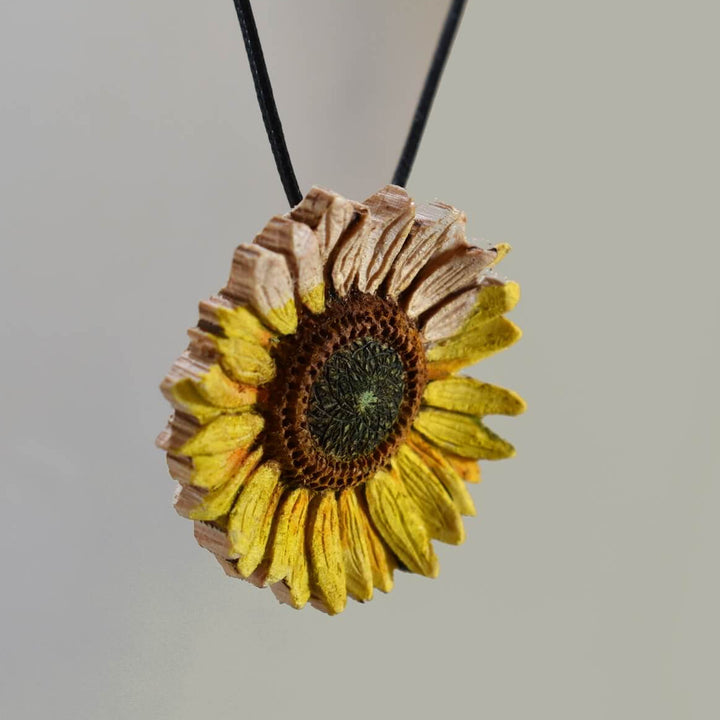 girasole legno gioiello