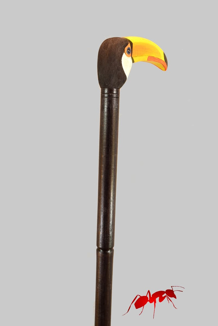 Toucan head handle ,hand carved cane for bird lovers,realistic original walking stick - AntSarT 