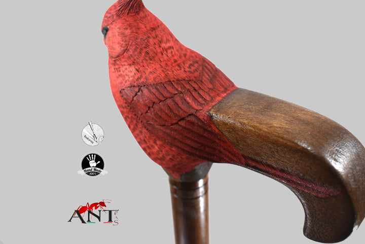 Fashionable walking canes,realistic red cardinal bird,custom made walking sticks - AntSarT 